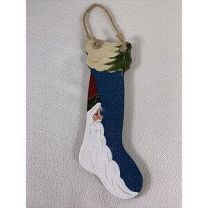 Vintage Wooden Christmas Stocking ~ Holiday ~ Decor ~ Santa‎ Wood